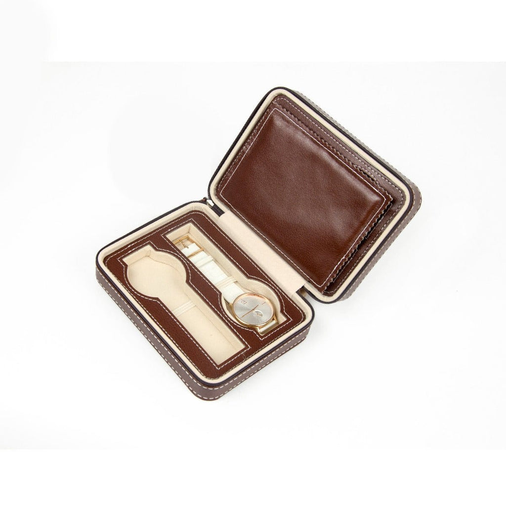 4 Watch Box Display Travel Case Vegan Leather