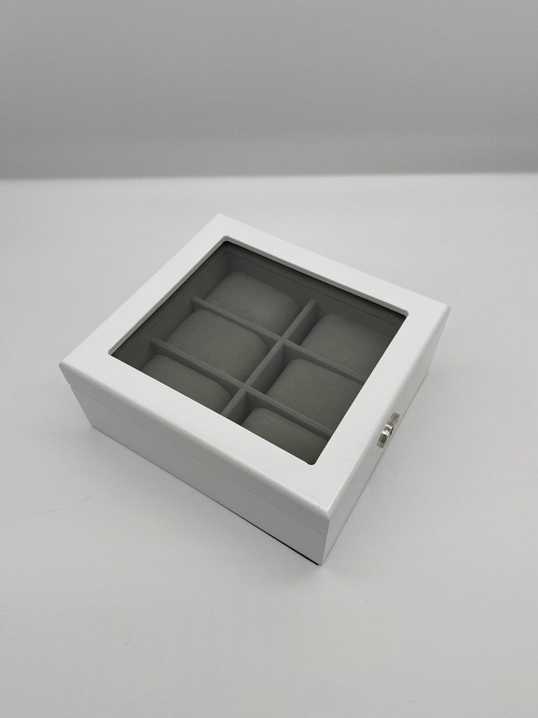 Small Gloss White Watch Box for 6 Watches