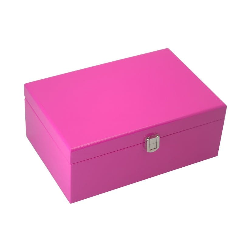Small Hot Pink Jewellery Box With Tray
