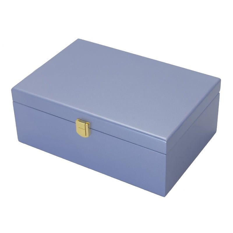 Small Pastel Purple Metallic Jewellery Box With Tray