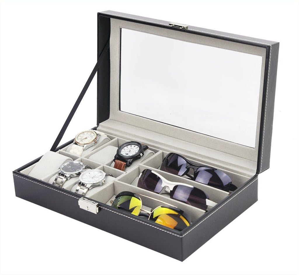 Watch Sunglass Eyeglasses Display Box in Vegan Leather
