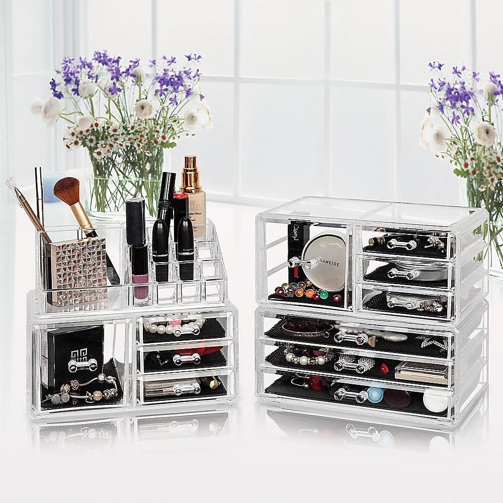 Cosmetic Storage - Clear Acrylic Tower Organiser Cosmetic Jewellery Storage