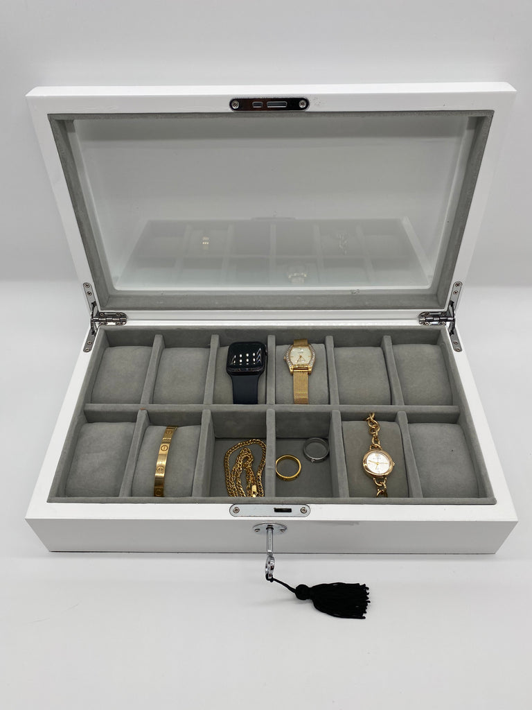 White Gloss 12 Holder Watch Box Boxes Of Elegance