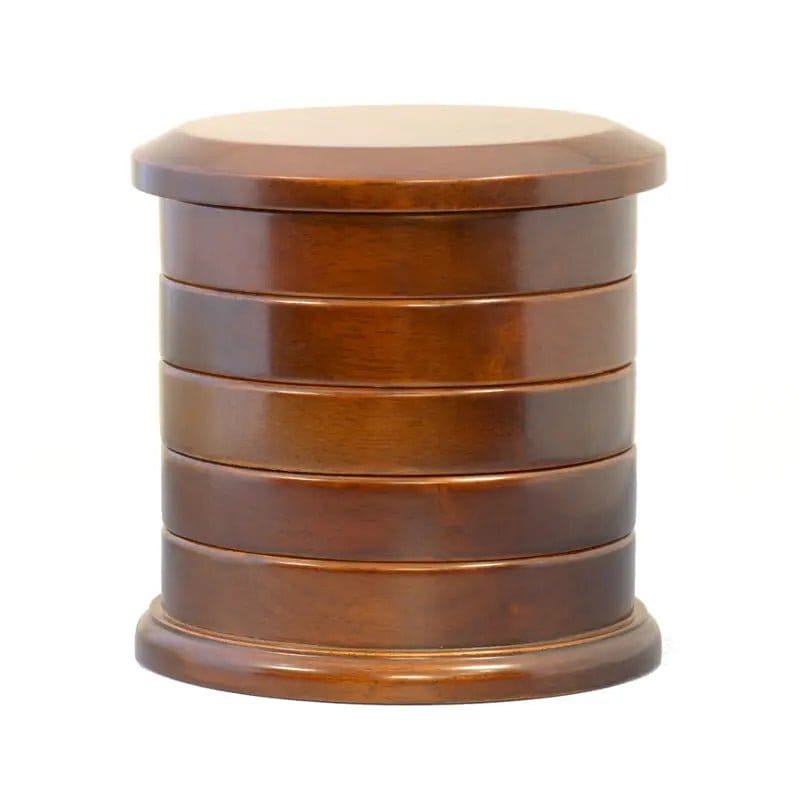 Unique Natural Timber Round Swivel Jewellery Box